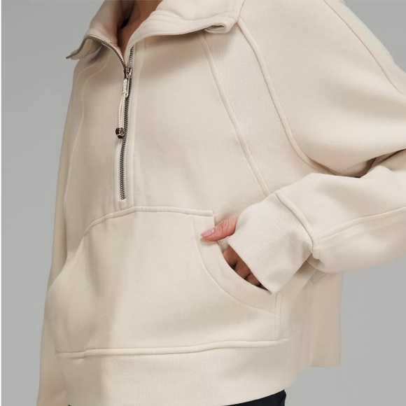 Lululemon Scuba Oversized Funnel Neck Half-Zip White Opal Size XS/S - Picture 4 of 9